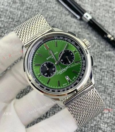 Breitling Premier Green Steel Watches Chronograph Movement